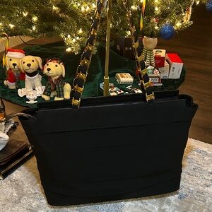 305. Salvatore Ferragamo Black Ribbon Tote